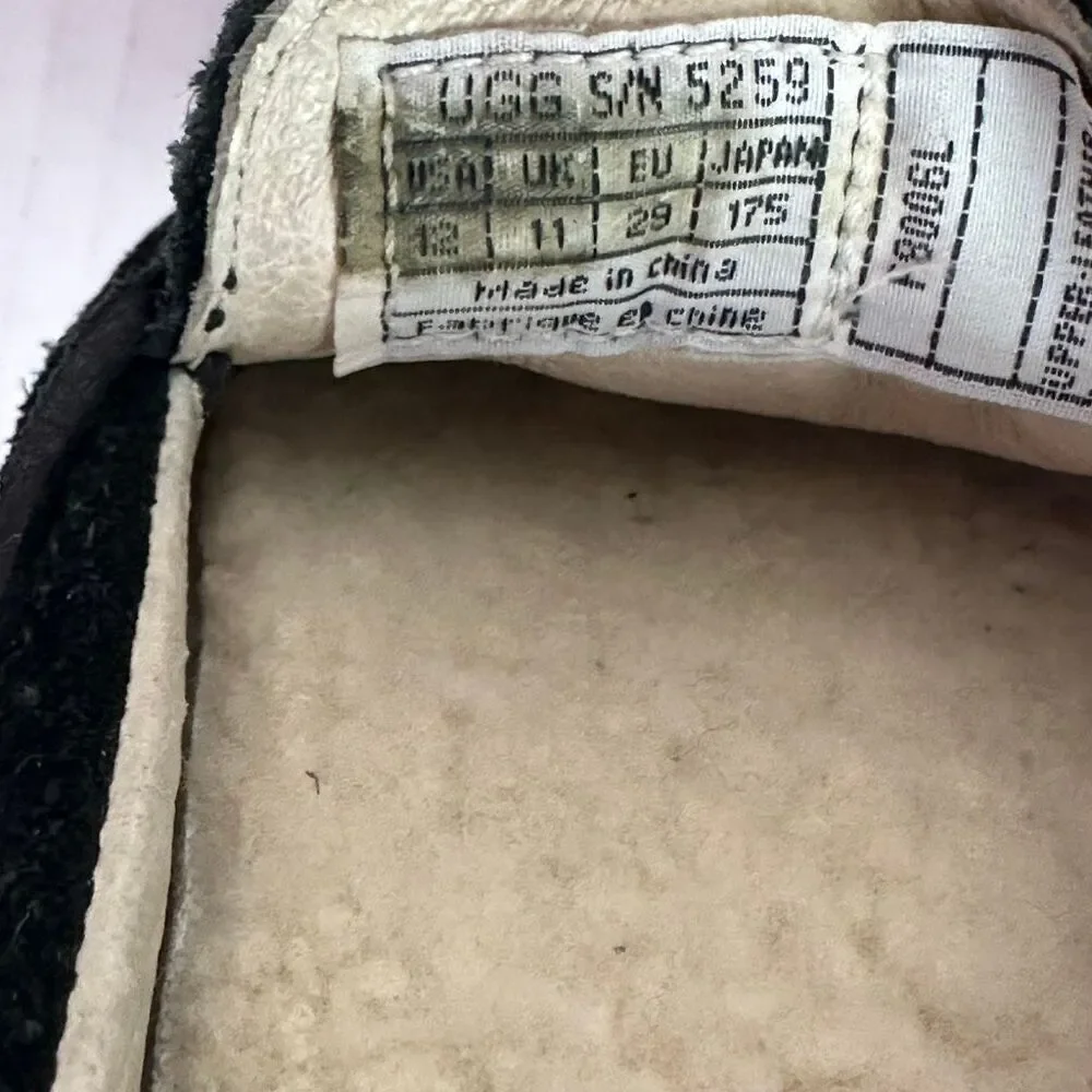 Ugg Black Moccasin Slipper Suede Kids size 12